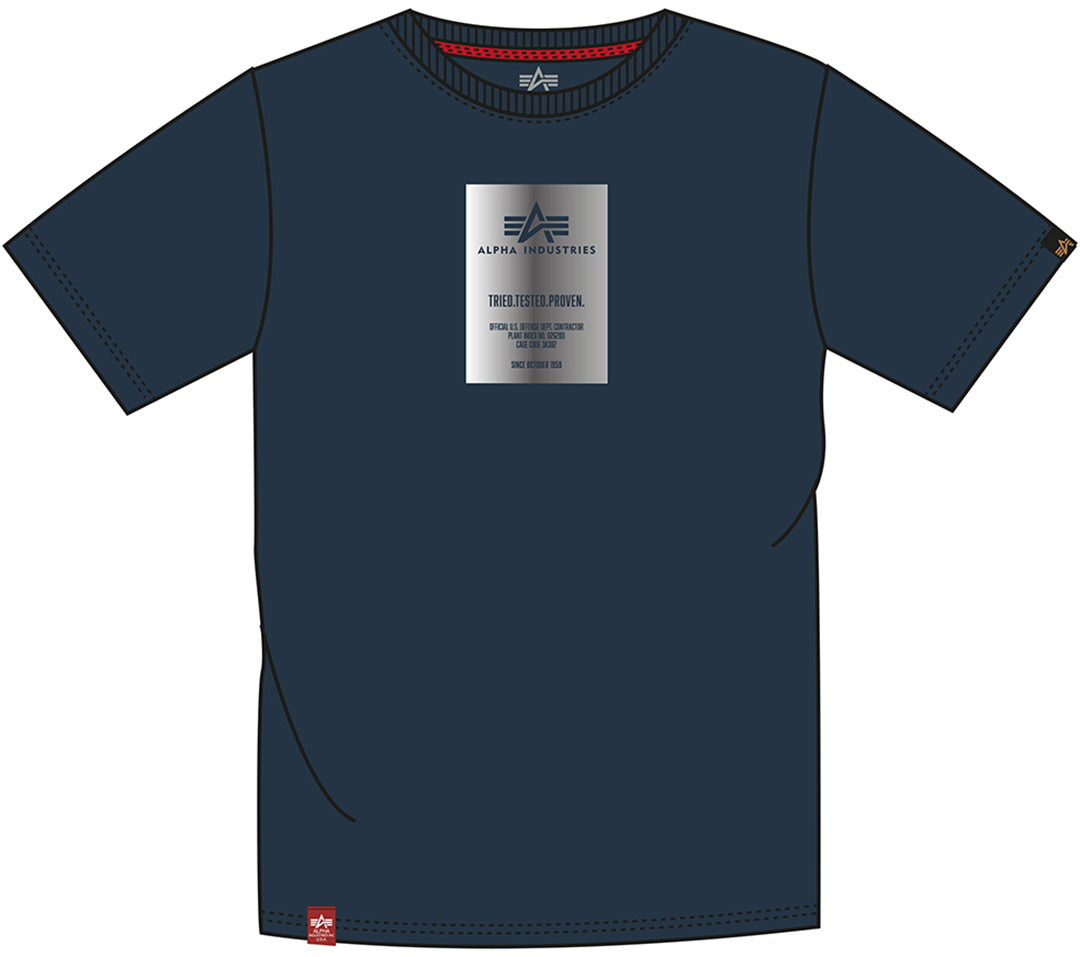 Alpha Industries Reflective Label T-shirt, blå, storlek L