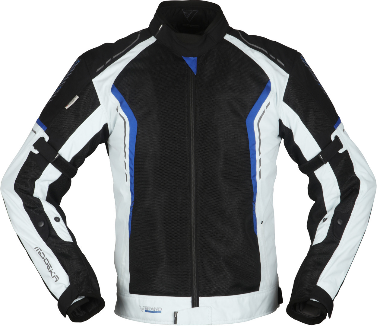 Modeka Khao Air Motorcycle Textile Jacket, black-grey-blue, Size S, black-grey-blue, Size S