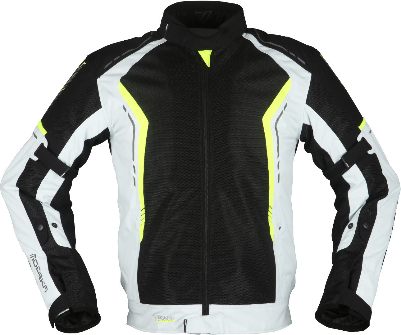 Modeka Khao Air Motorcycle Textile Jacket, black-grey-yellow, Size XS, black-grey-yellow, Size XS