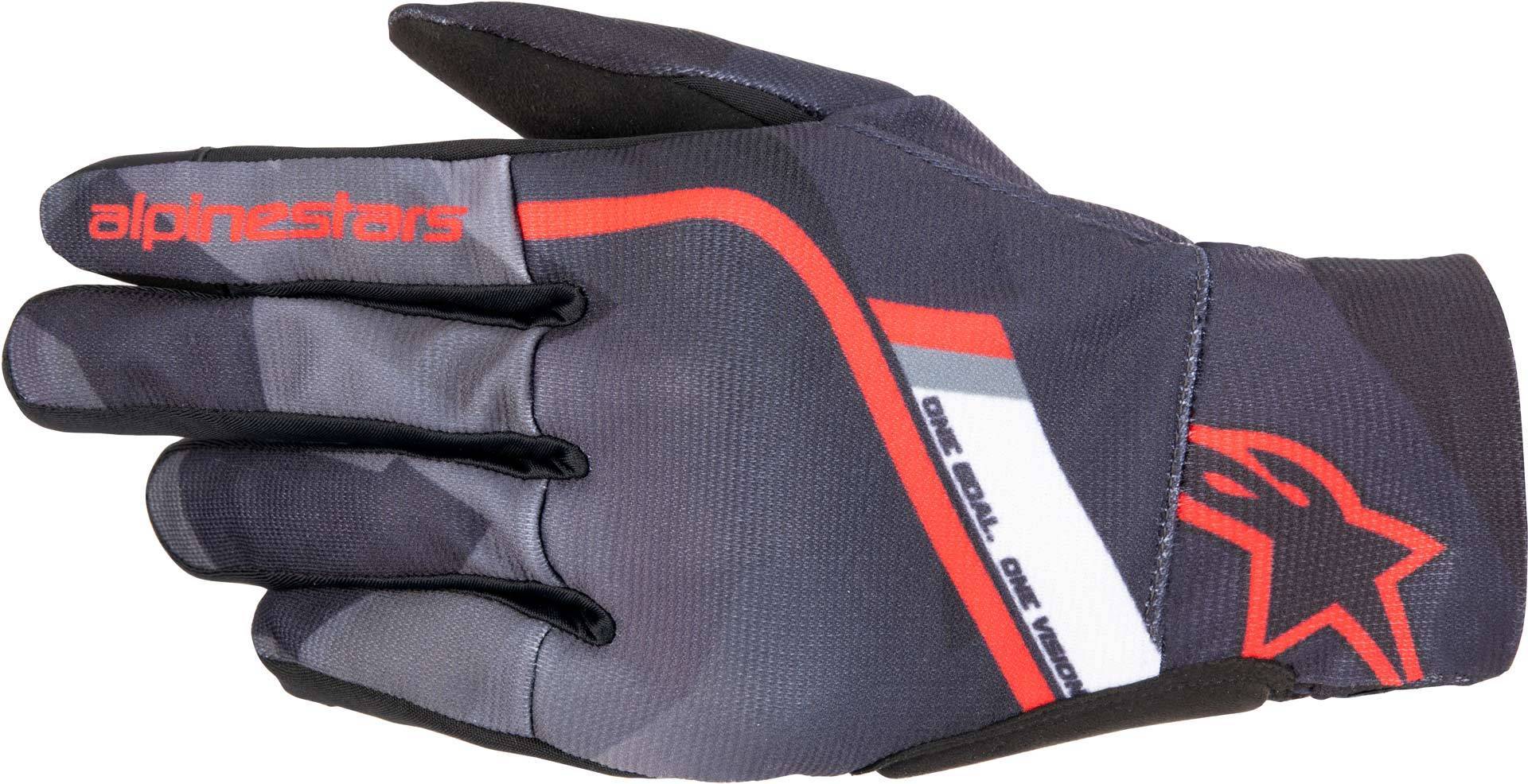 Alpinestars Men's Black Grey Red Reef Motorcycle Gloves, Black-Grey-Red, Size 2XL For