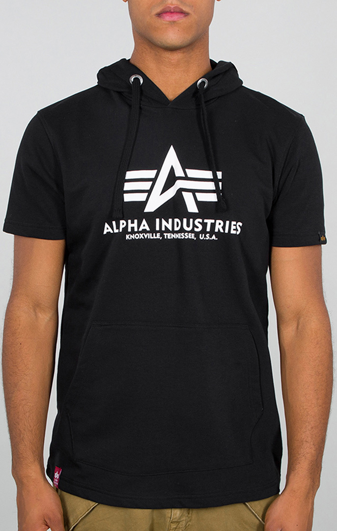 Alpha Industries Basic Hooded T-Shirt, schwarz, Größe S, schwarz, Größe S