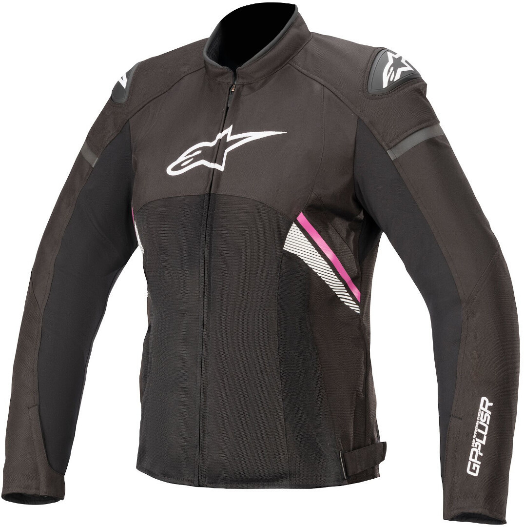 Alpinestars Stella T-GP Plus R V3 Air Ladies Motorcycle Textile Jacket, black-white-pink, Size S for Women, black-white-pink, Size S for Women