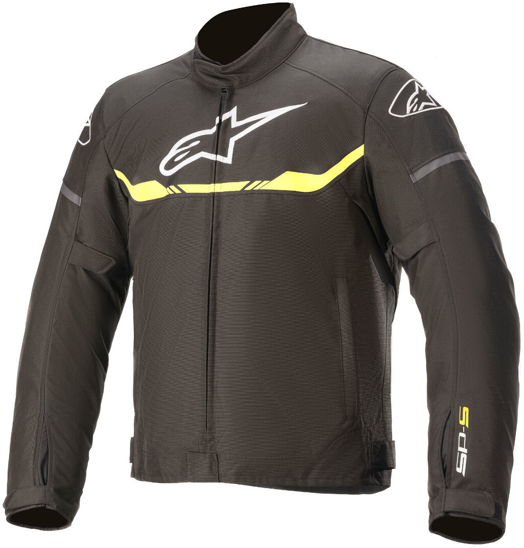 Alpinestars T-SPS WP Motorrad Textiljacke, schwarz-weiss-gelb, Größe 2XL, schwarz-weiss-gelb, Größe 2XL