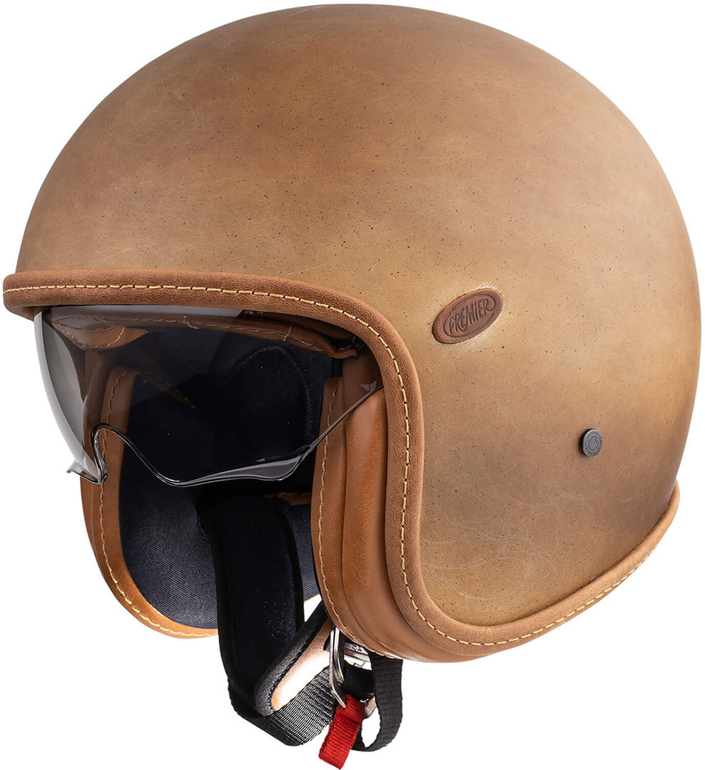 Premier Vintage BOS BM Jet Helmet, brown, Size M, brown, Size M