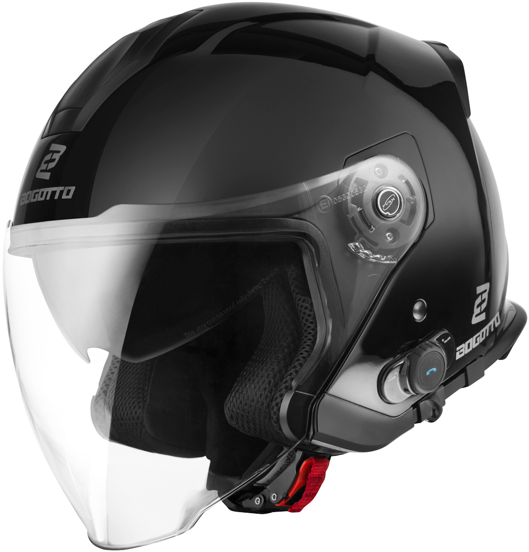 Bogotto V586 BT Bluetooth Jet Helm, zwart, afmeting L