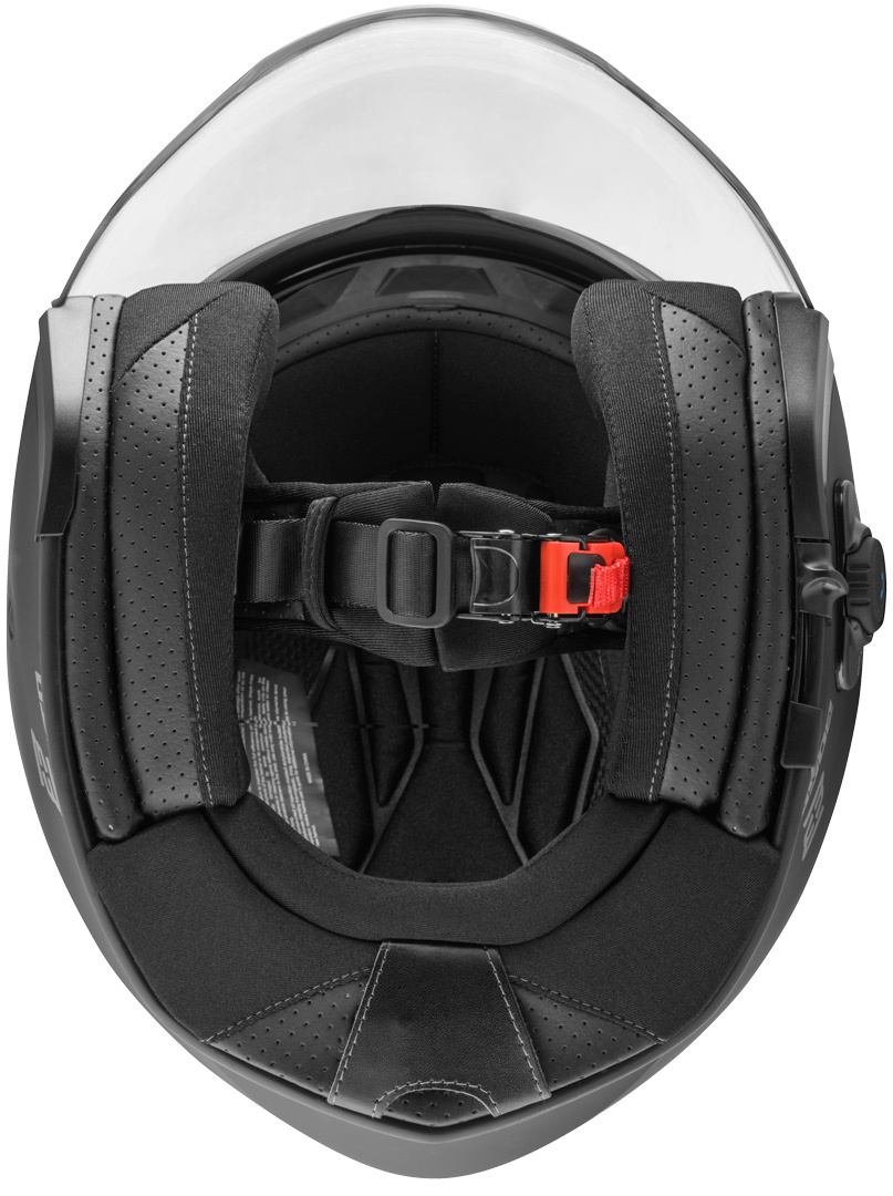Side view of Bogotto V586 BT Bluetooth Jet Helmet, black, Size XS for Men