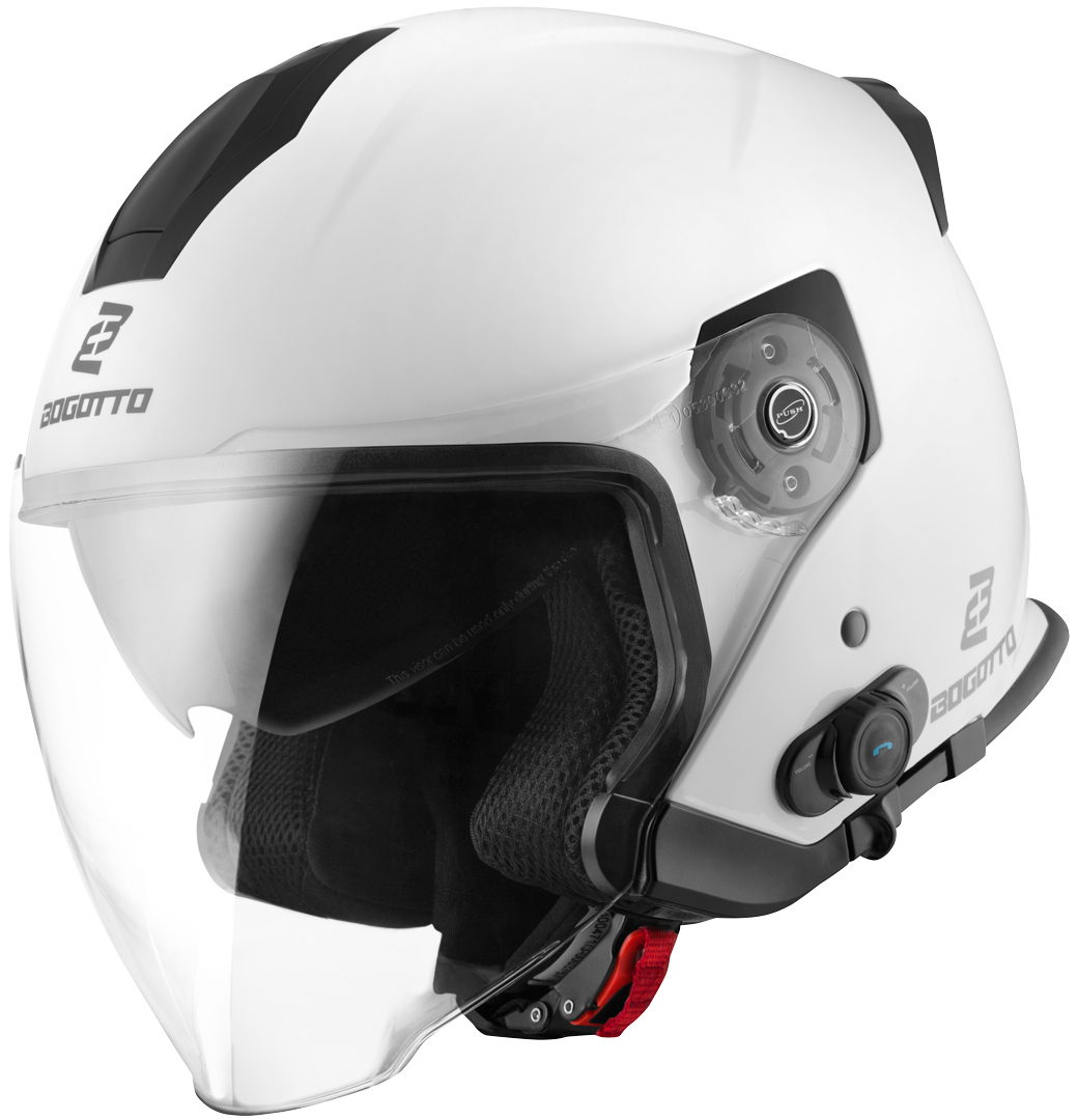 Bogotto V586 BT Bluetooth Jet Helm, wit, afmeting L