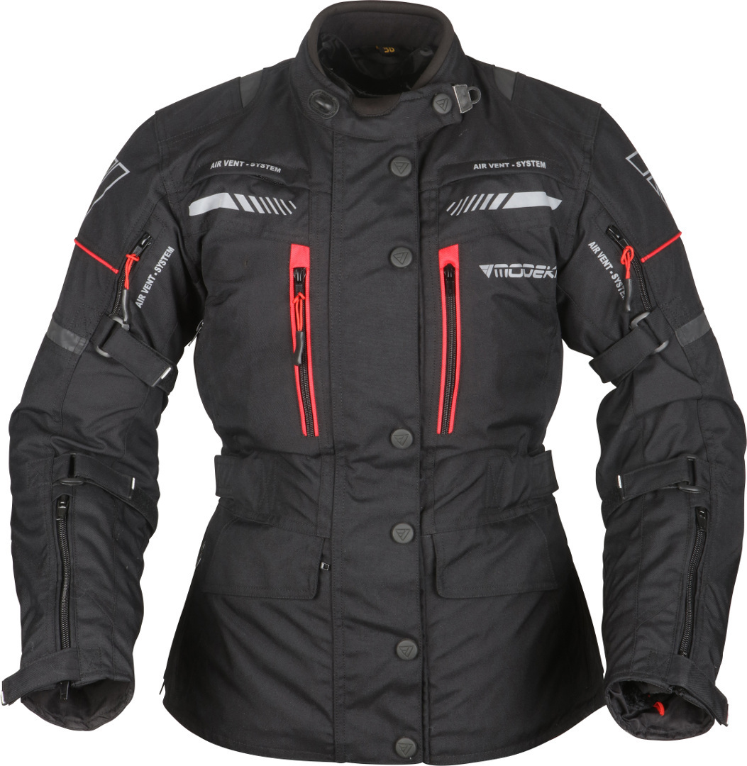 Modeka Winslow Ladies Motorcycle Textile Jacket, black, Size 34 for Women, black, Size 34 for Women