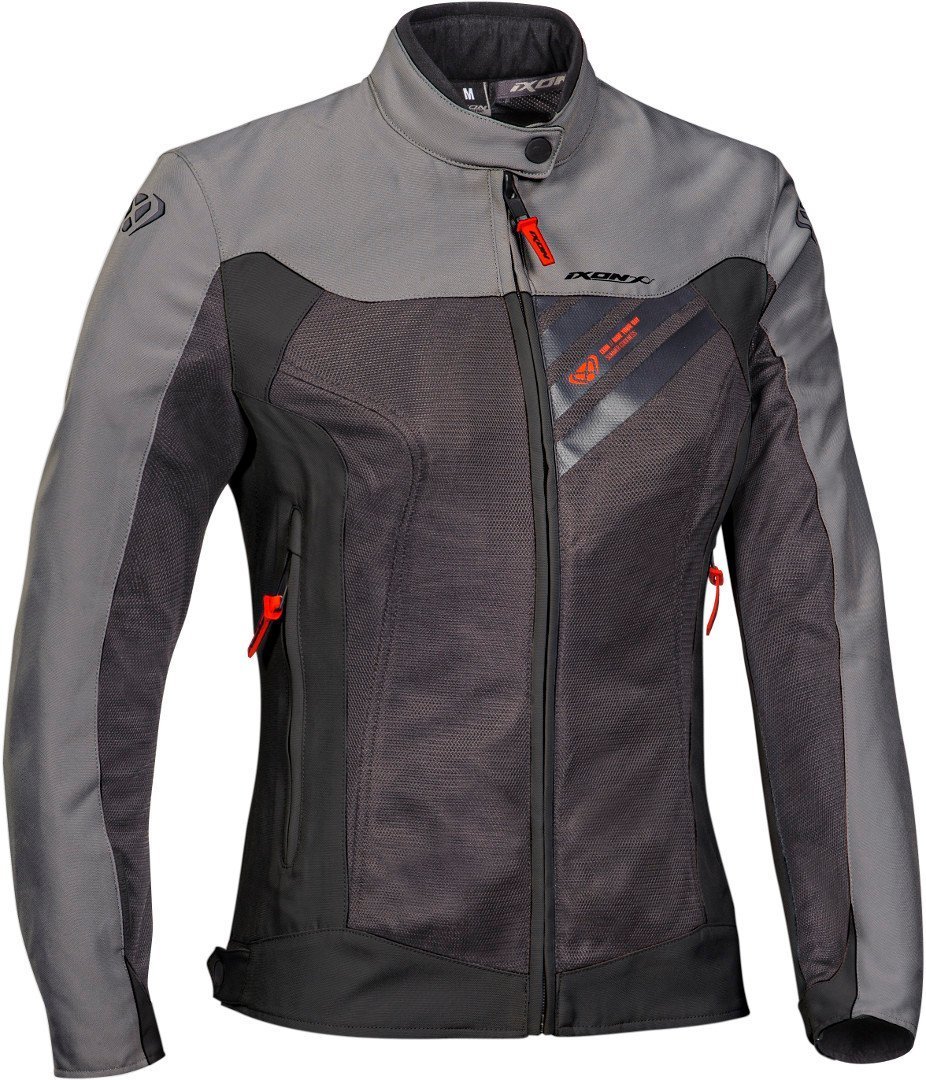 Ixon Orion Ladies Motorcycle Textile Jacket, black-grey, Size XS for Women, black-grey, Size XS for Women