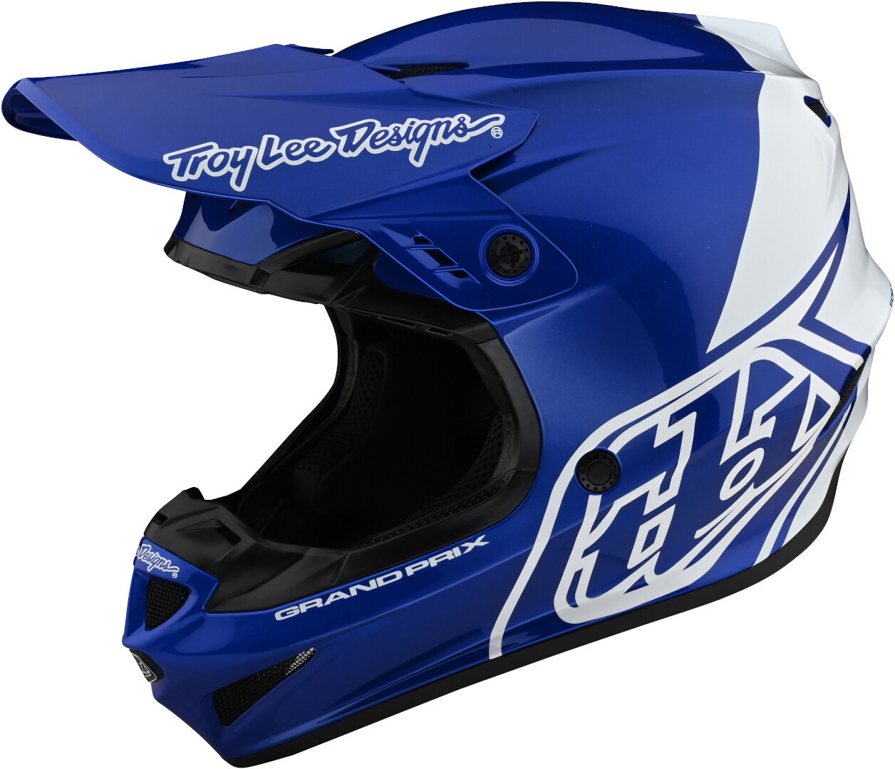 Image of Troy Lee Designs GP Block Casco Motocross, bianco-turchese-blu, dimensione 2XL