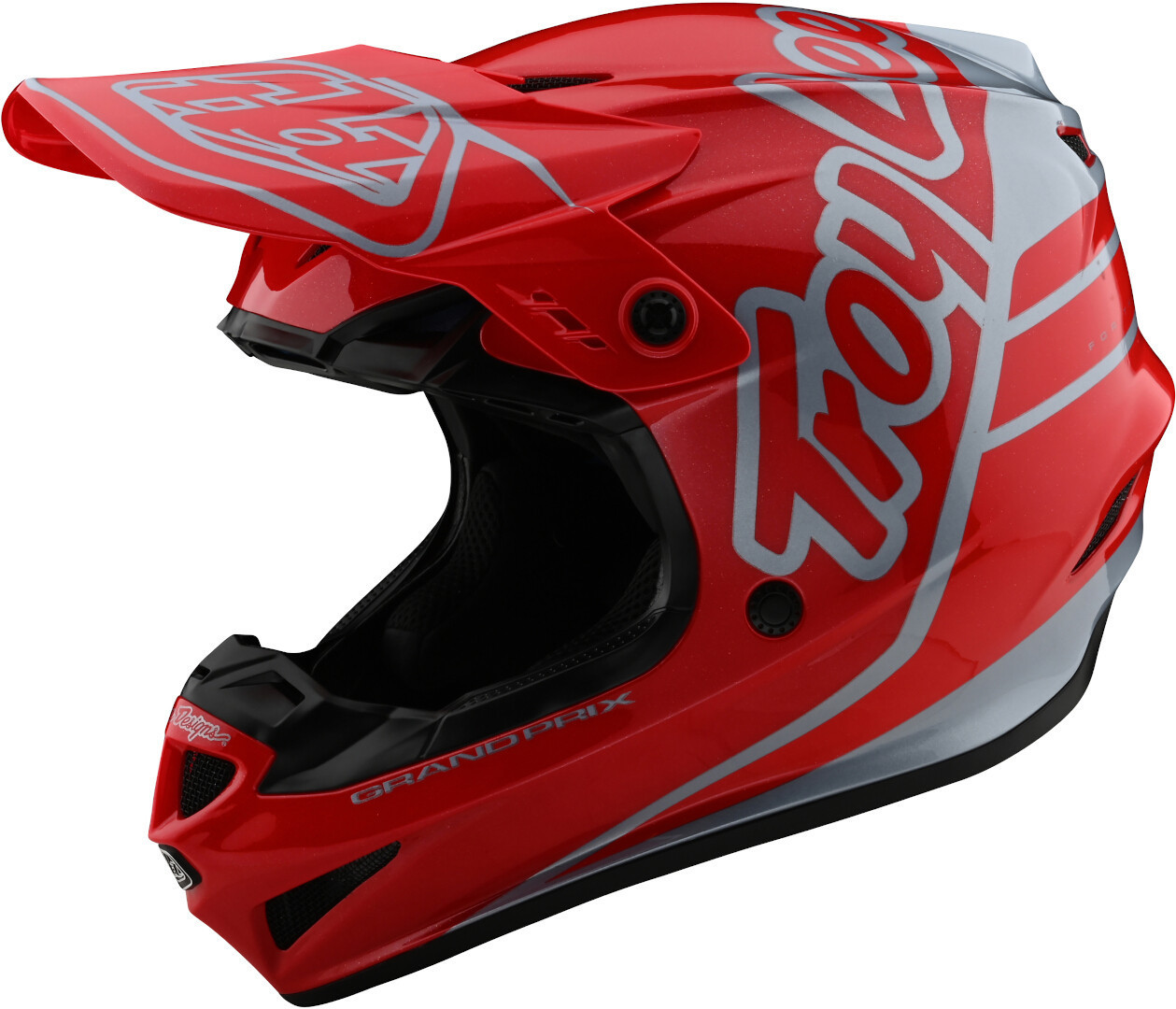 Image of Troy Lee Designs GP Silhouette Casco Motocross, rosso-argento, dimensione S