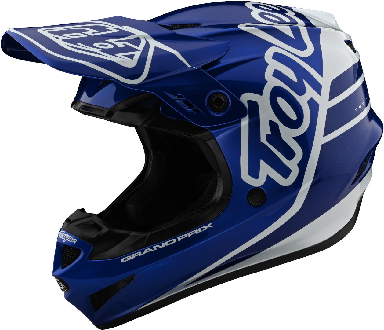 Image of Troy Lee Designs GP Silhouette Casco Motocross, bianco-turchese-blu, dimensione S
