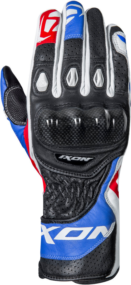 Ixon RS Circuit-R Motorcycle Gloves, black-white-red-blue, Size S, black-white-red-blue, Size S