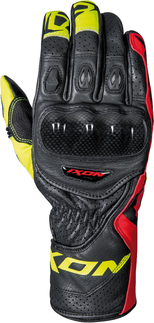 Ixon RS Circuit-R Motorcycle Gloves, black-red-yellow, Size S, black-red-yellow, Size S