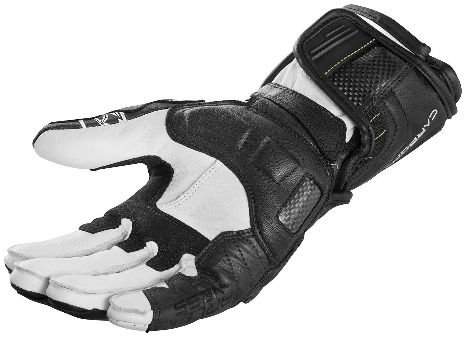 Side view of Arlen Ness RG-X Motorcycle Gloves, black-white, Size S for Men