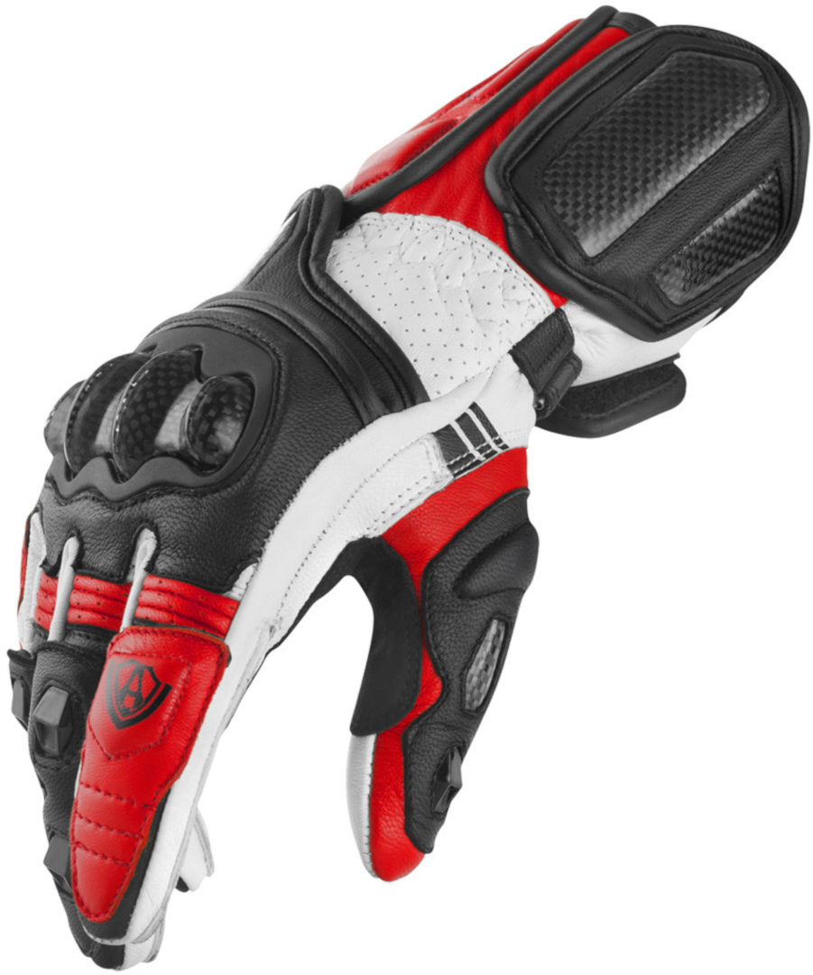 Side view of Arlen Ness RG-X Motorcycle Gloves, black-white-red, Size S for Men