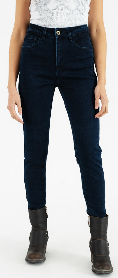 Rokker Rokkertech High Waist Blue Ladies Motorcycle Textile Pants, Size 34 for Women, blue, Size 34 for Women