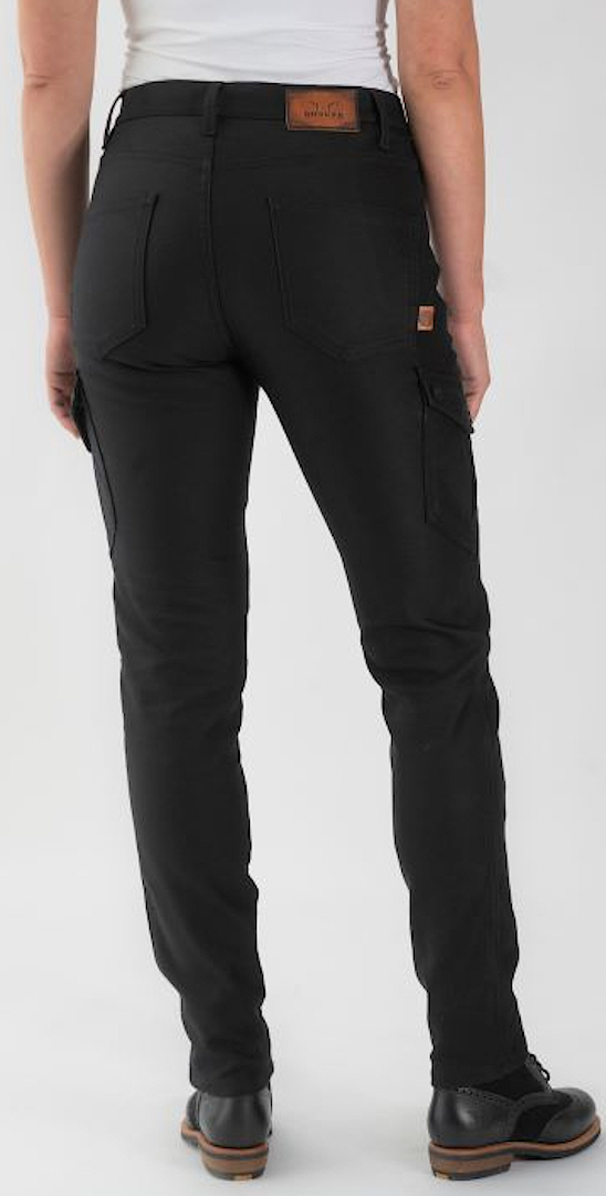 Side view of Rokker Black Jack Slim Motorcycle Textile Pants, Size 38 for Men