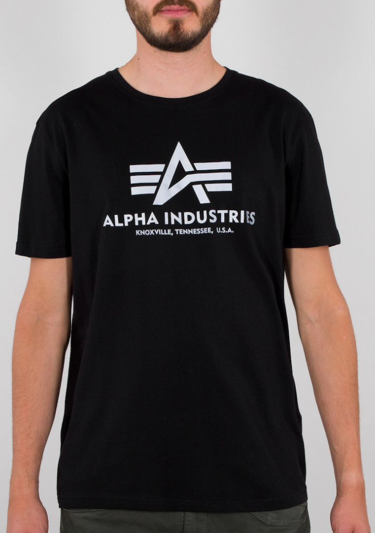 Alpha Industries Basic Reflective Print T-Shirt, schwarz, Größe L, schwarz, Größe L