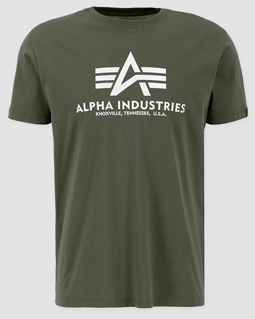 Alpha Industries Basic Reflective Print T-Shirt, vert, taille S pour Hommes