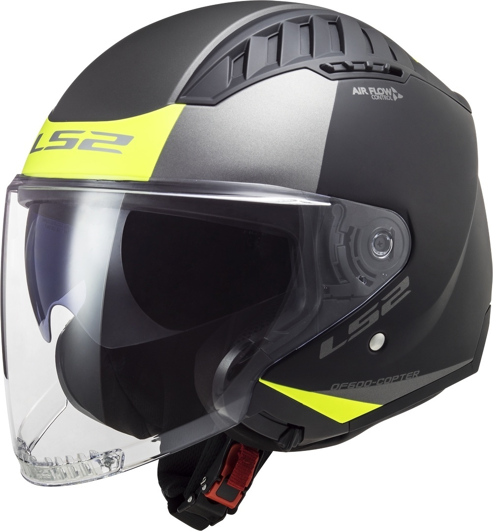 LS2 OF600 Copter Urbane Jet Helmet, black-yellow, Size XS, black-yellow, Size XS