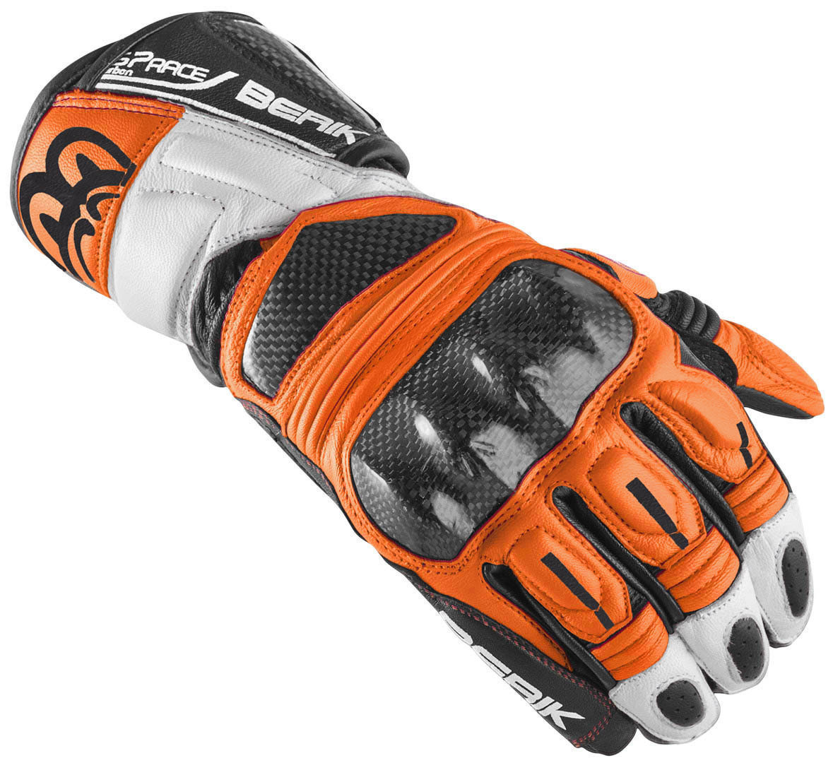 Berik Namib Pro Motorcycle Gloves, black-white-orange, Size S, black-white-orange, Size S