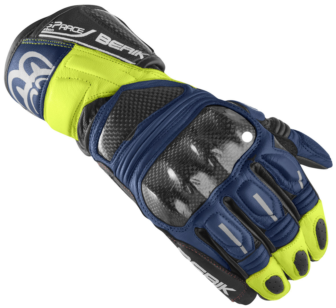 Berik Namib Pro Motorcycle Gloves, black-blue-yellow, Size S, black-blue-yellow, Size S