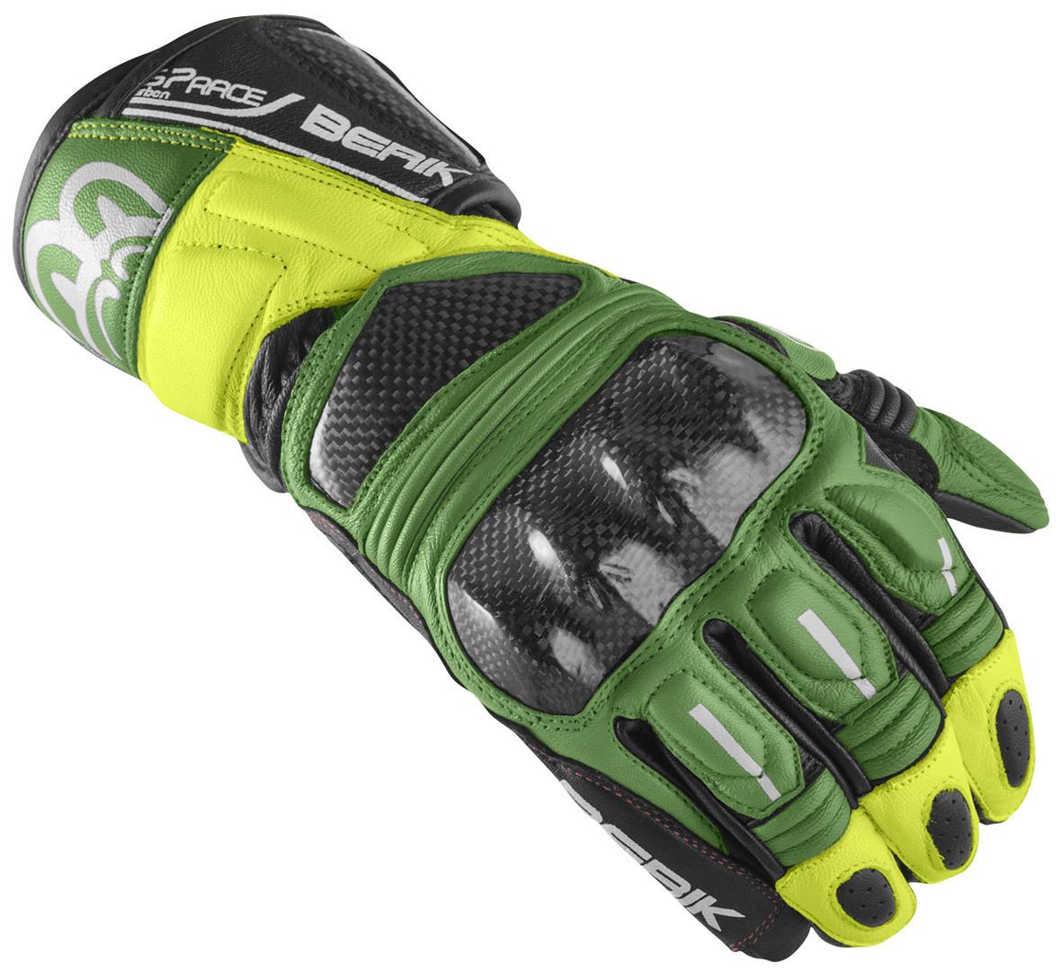 Berik Namib Pro Motorcycle Gloves, black-green-yellow, Size XL, black-green-yellow, Size XL