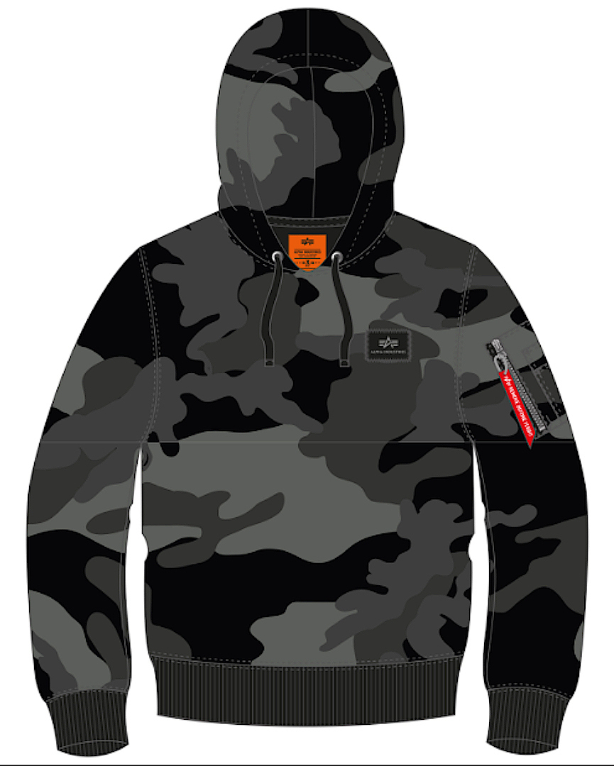 Alpha Industries X-Fit Camo Hoodie, zwart-veelkleurig, afmeting S