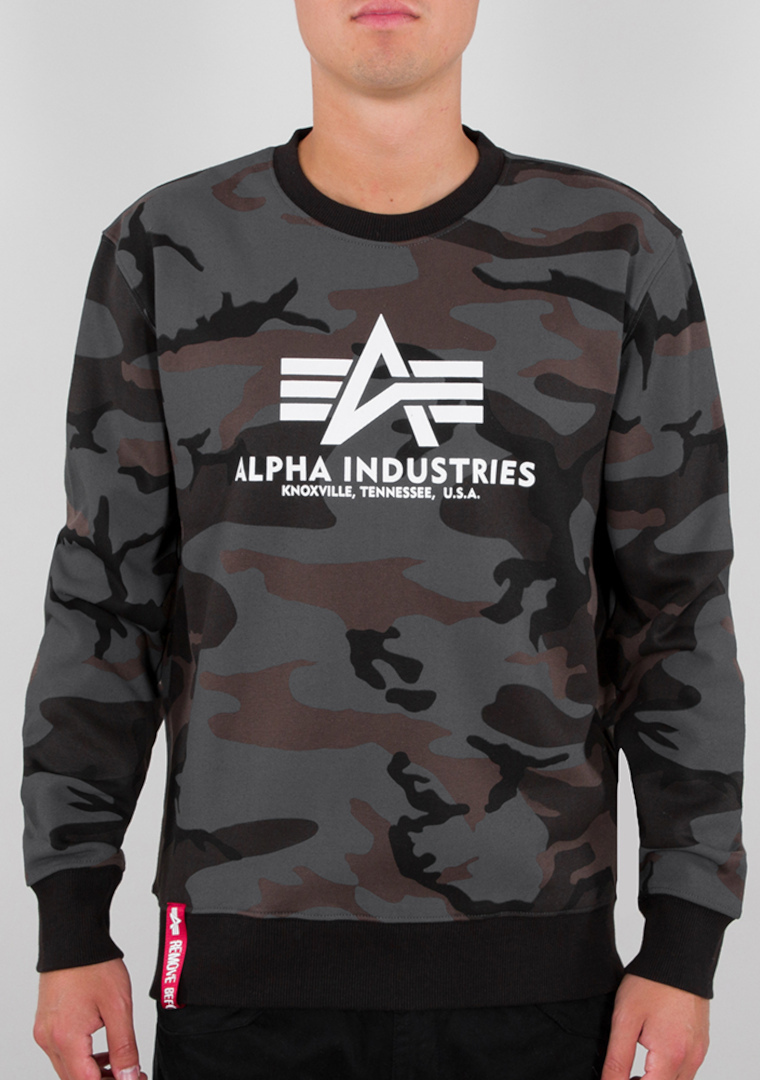 Alpha Industries Basic Camo Sweatshirt, svart-flerfärgad, storlek S