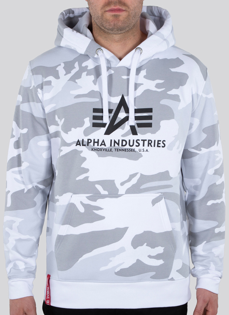 Alpha Industries Basic Camo Hoodie, weiss-mehrfarbig, Größe M, weiss-mehrfarbig, Größe M