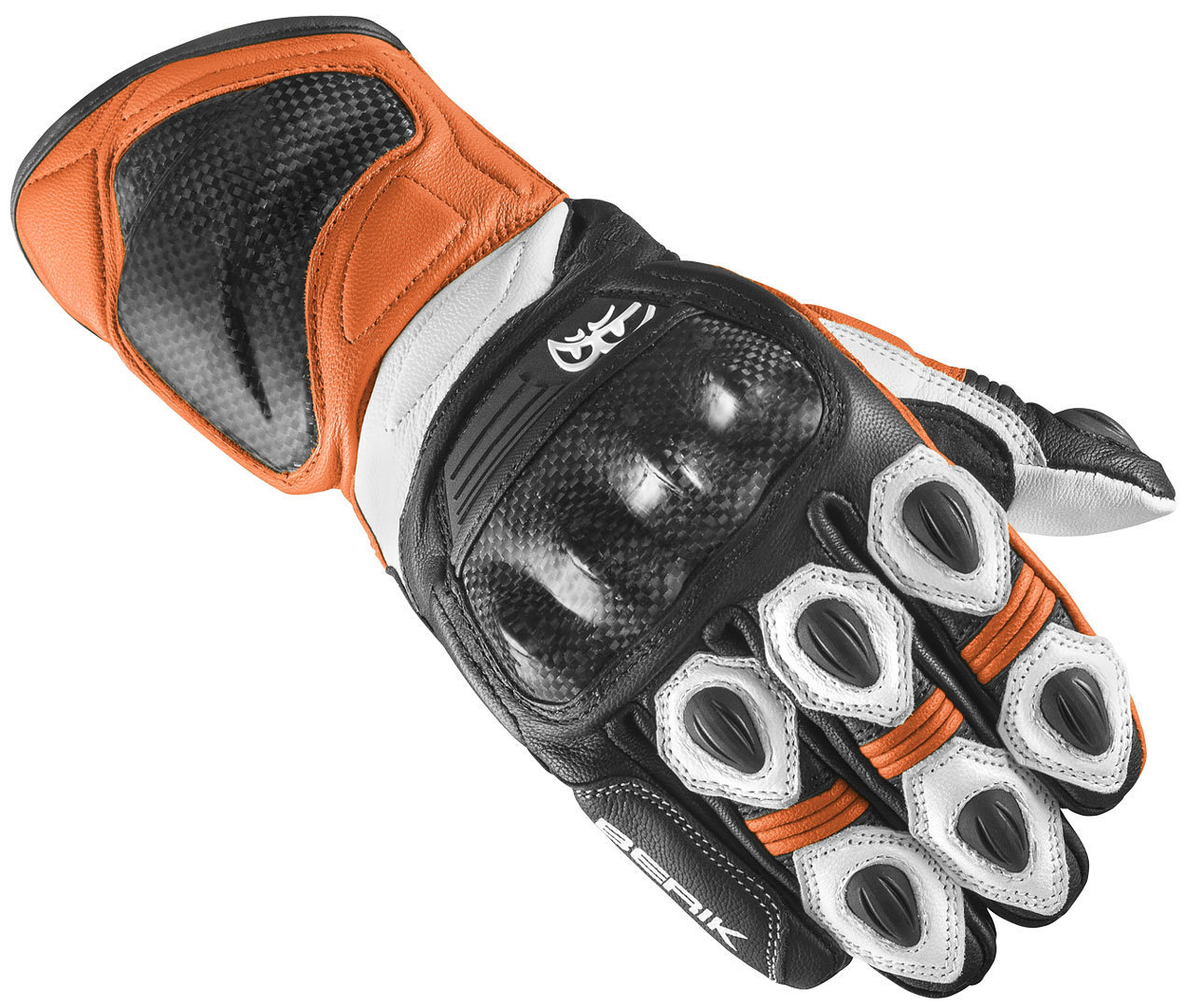 Berik TX-1 Pro De Handschoenen van de motorfiets, zwart-wit-oranje, afmeting 3XL