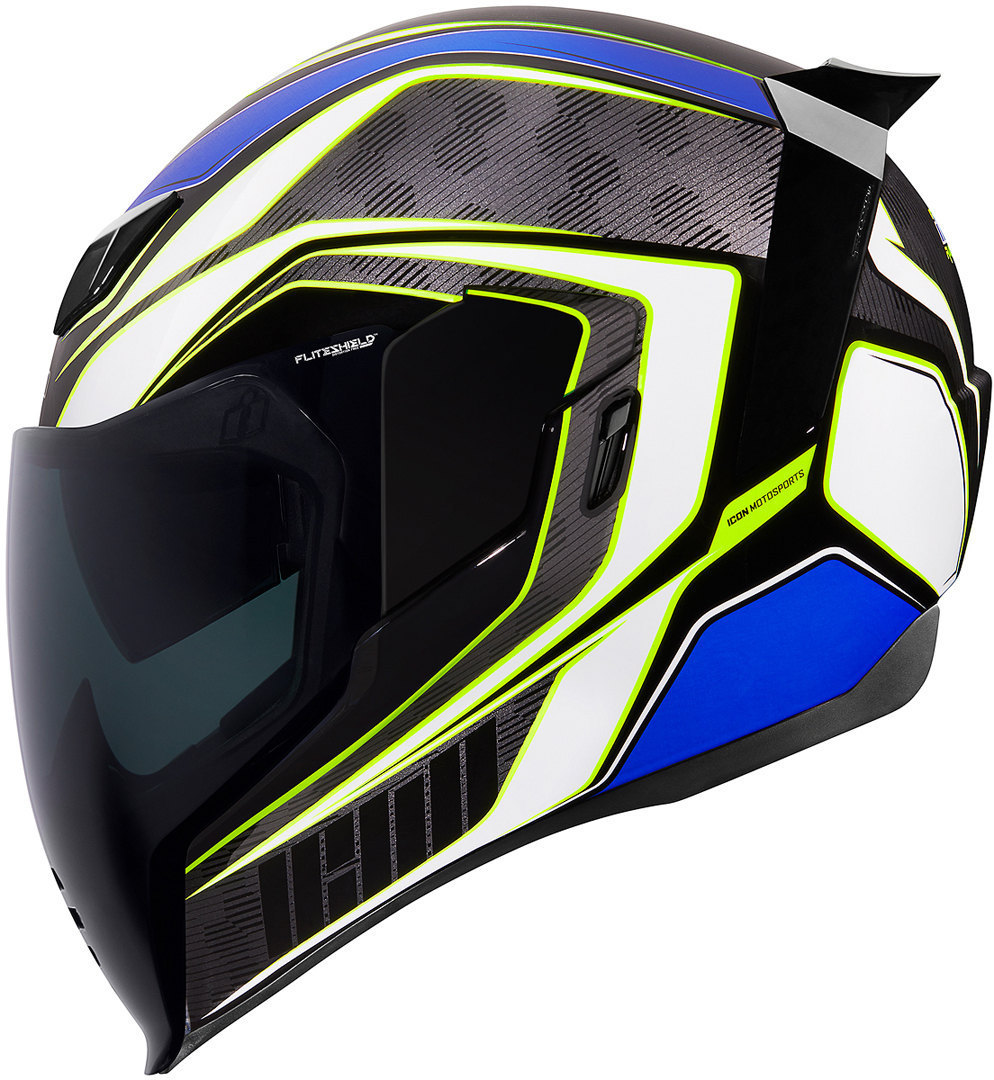 Icon Airflite Raceflite Helm, weiss-türkis-blau, Größe M, weiss-türkis-blau, Größe M