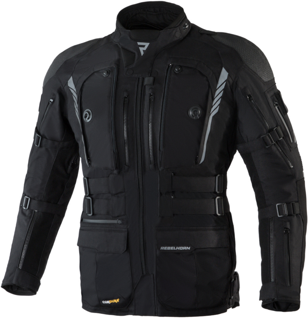 Rebelhorn Patrol Veste textile de moto, noir, taille XS