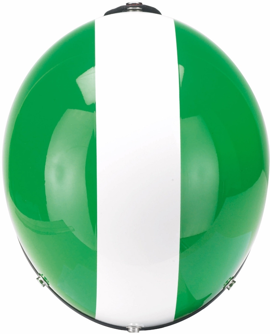 Side view of Redbike RB-753 Oldtimer Jet Helmet, white-green, Size XS for Men