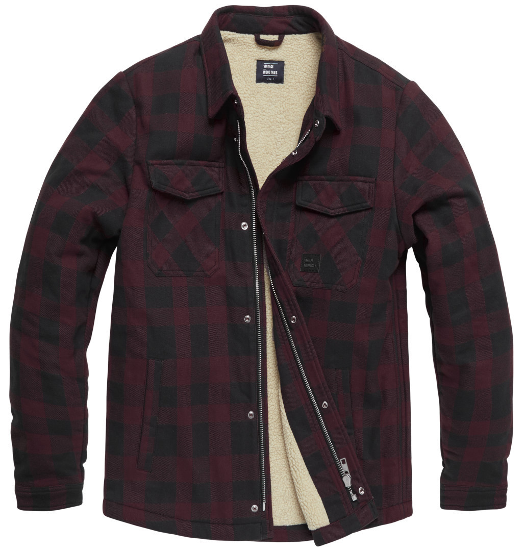 Vintage Industries Heavyweight Sherpa Shirt, red, Size S, red, Size S