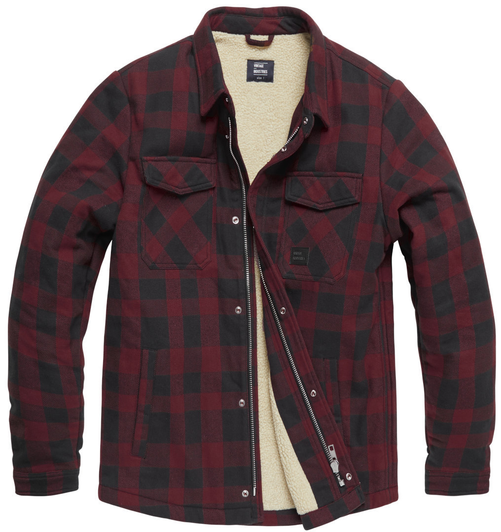 Vintage Industries Heavyweight Sherpa Shirt, red, Size S, red, Size S