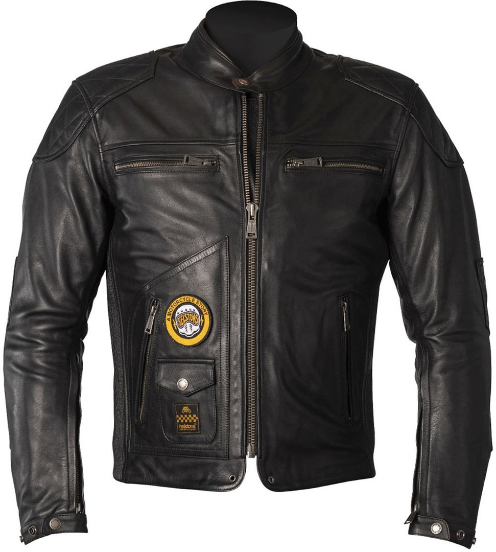Helstons Tracker Motorcycle Leather Jacket, black, Size S, black, Size S