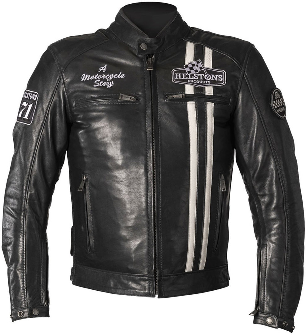 Image of Helstons Indy Giacca in pelle motociclistica, bianco-blu, dimensione XL