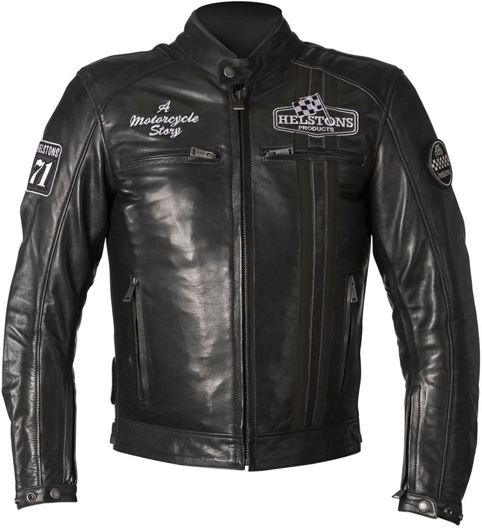 Image of Helstons Indy Giacca in pelle motociclistica, nero, dimensione L