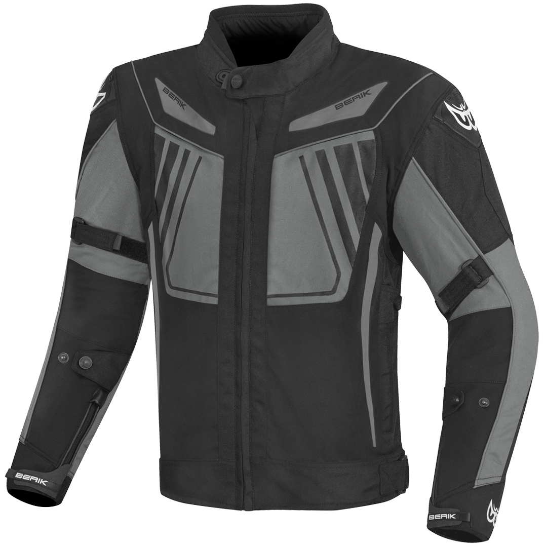 Berik Nardo Evo Waterproof Motorcycle Textile Jacket, black-grey, Size 48, black-grey, Size 48