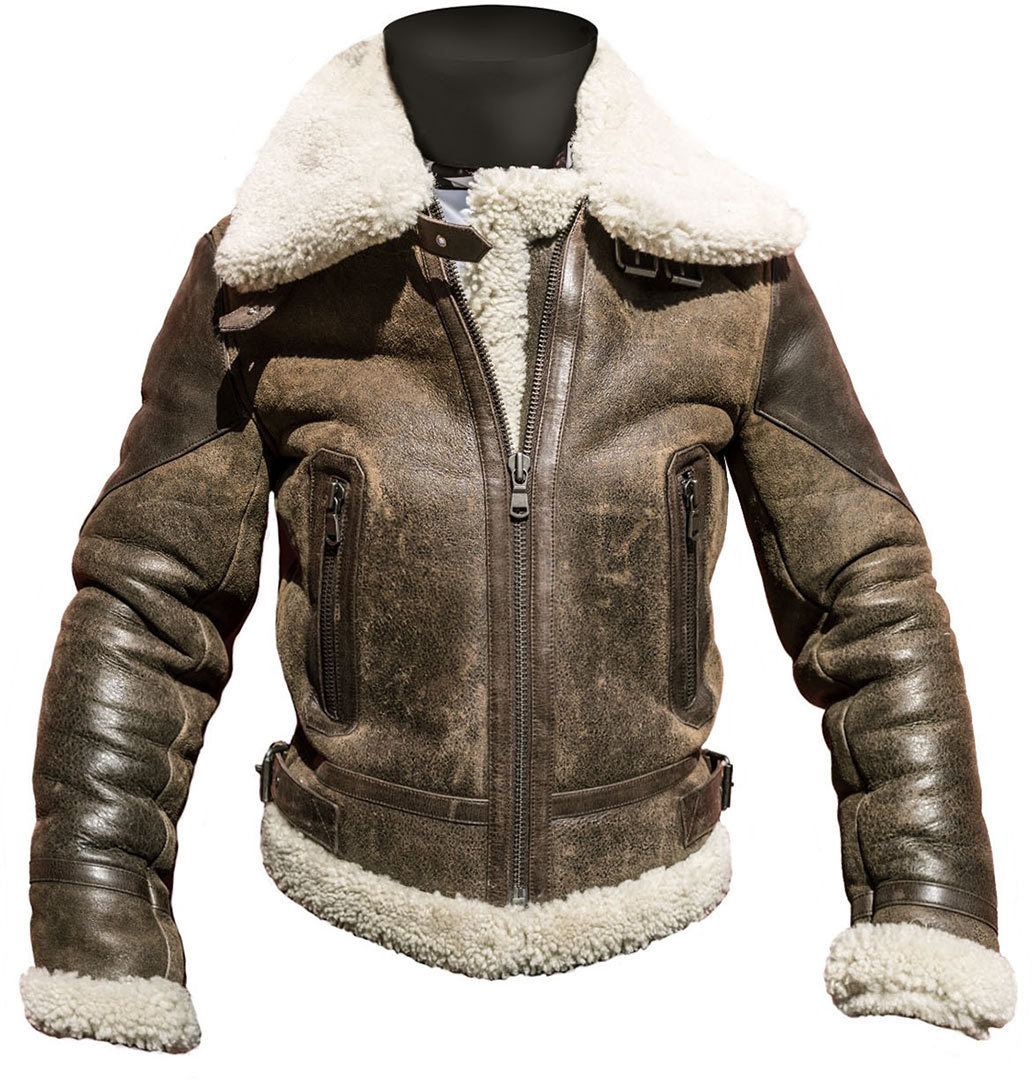 Helstons Spitfire Ladies Motorcycle Leather Jacket, brown, Size XL for Women, brown, Size XL for Women
