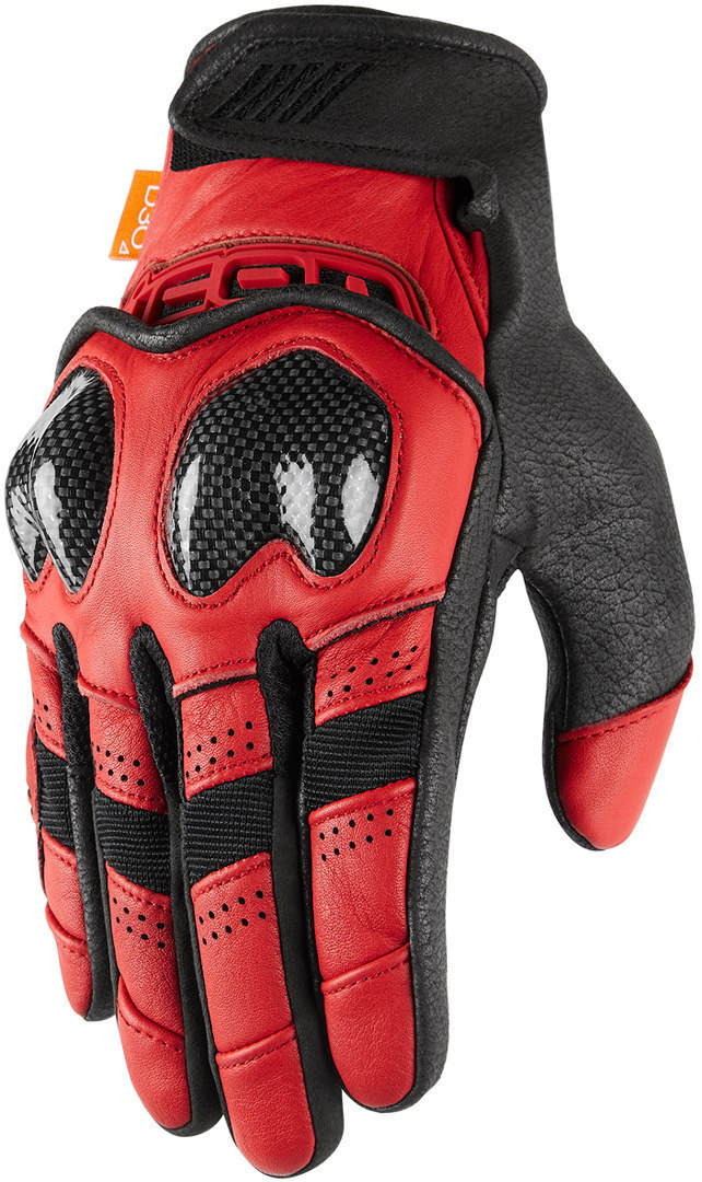 Icon Contra2 Motorcycle Gloves, black-red, Size XL, black-red, Size XL