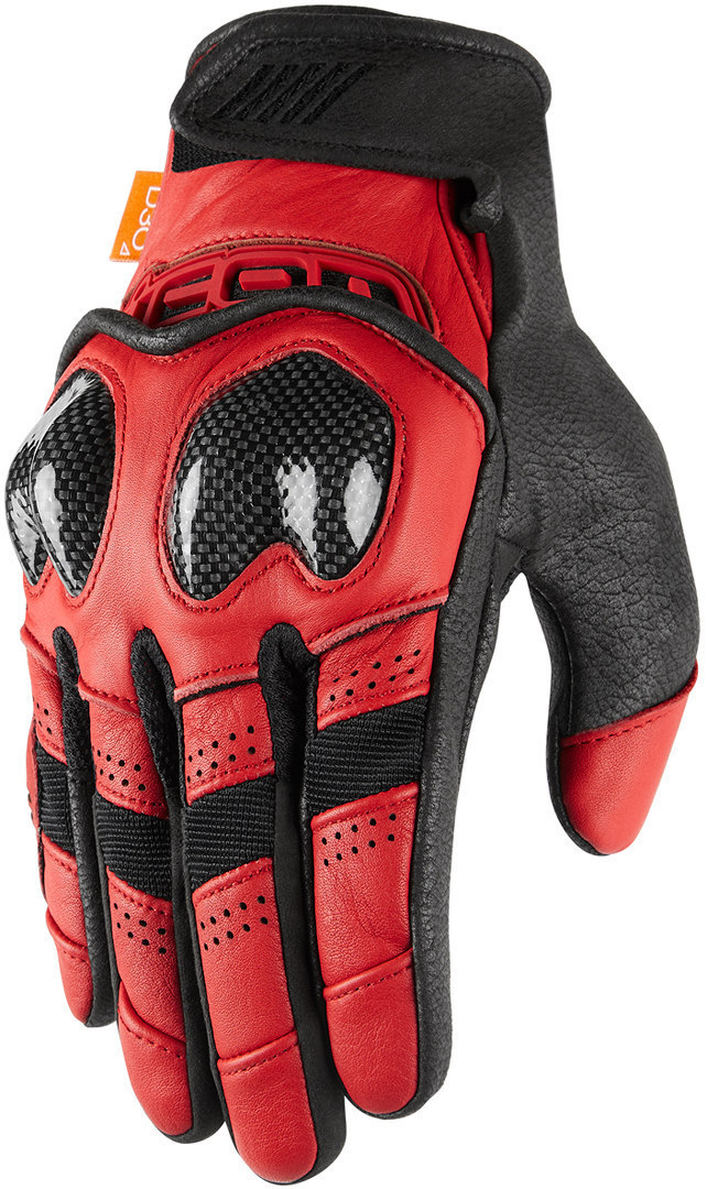 Icon Contra2 Motorcycle Gloves, black-red, Size L, black-red, Size L