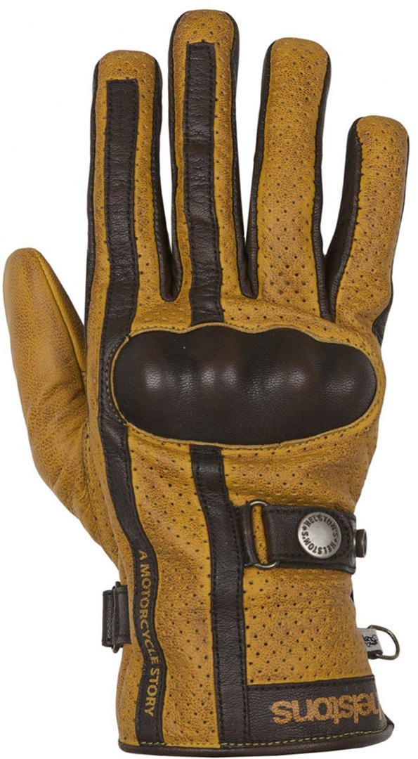 Helstons Eagle perforated Motorcycle Gloves, gold, Size M L, gold, Size M L