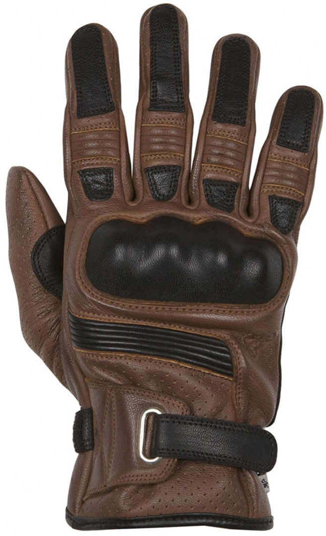 Helstons Strada perforated Motorcycle Gloves, black-brown, Size M L, black-brown, Size M L