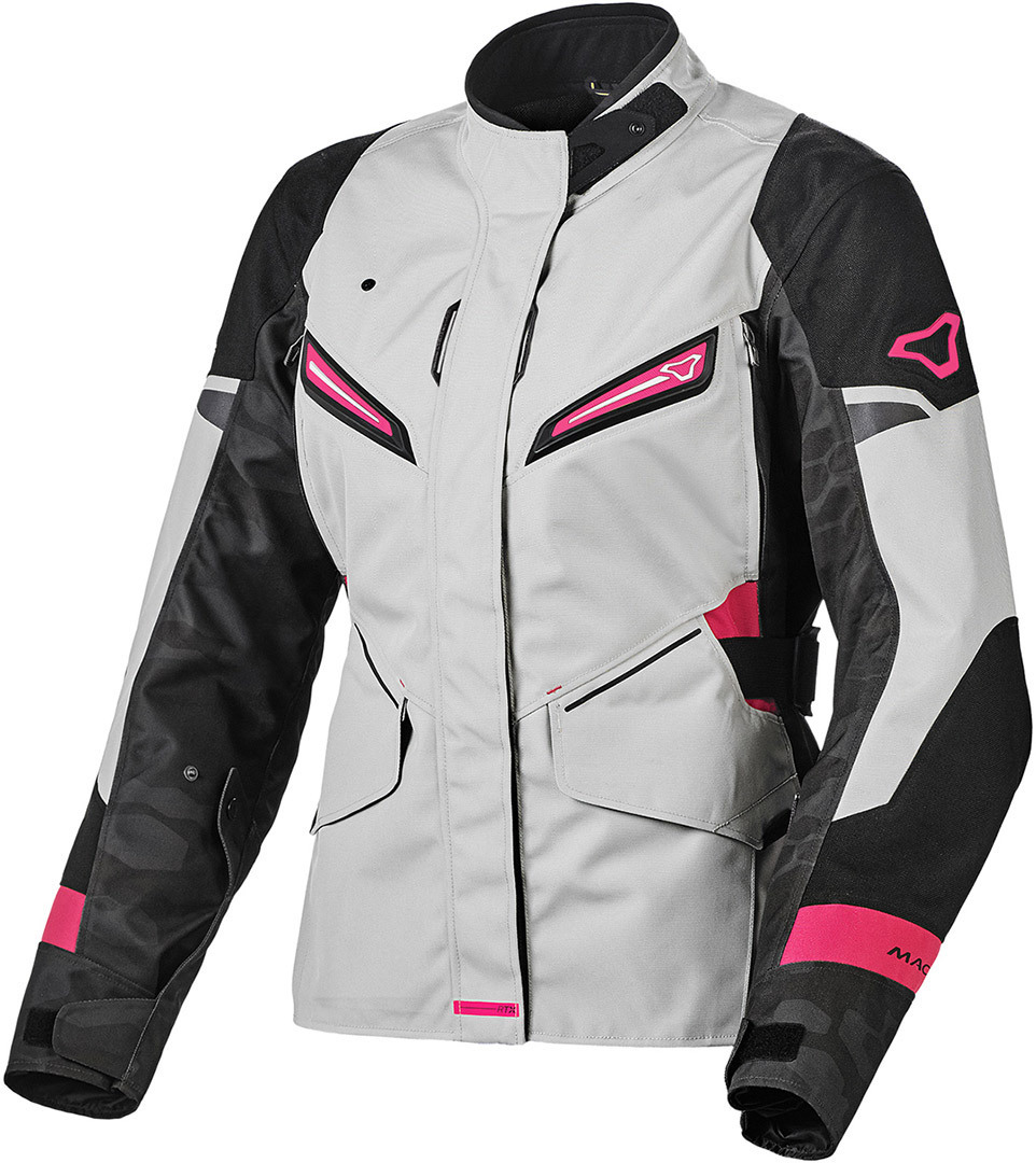 Macna Sonar Ladies Motorcycle Textile Jacket, grey-pink, Size M for Women, grey-pink, Size M for Women