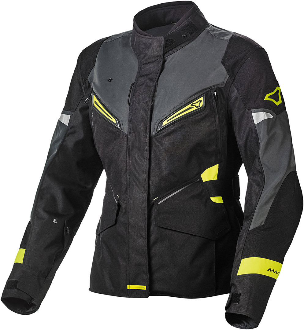 Macna Sonar NightEye Ladies Motorcycle Textile Jacket, black, Size XS for Women, black, Size XS for Women