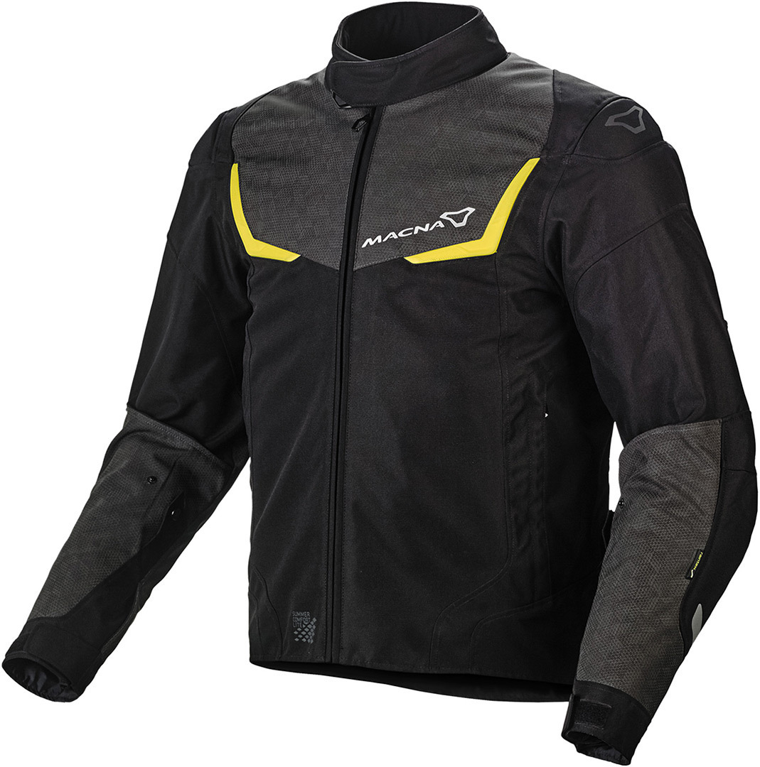 Macna Durago NightEye Motorcycle Textile Jacket, black-grey, Size S, black-grey, Size S