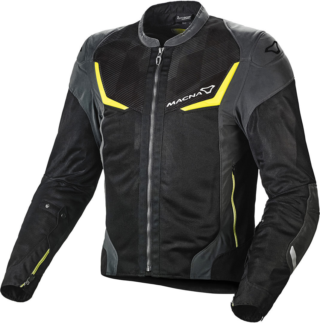 Macna Orcan NightEye Motorcycle Textile Jacket, black-grey, Size S, black-grey, Size S